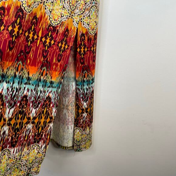 AB Studio Long Jersey Knit Stretch Moroccan Y2K Maxi Skirt Foldover Waist S - Picture 3 of 11